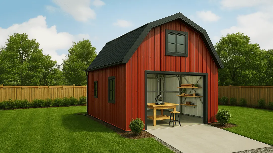 16' x 18' Gambrel Shed steel building kit