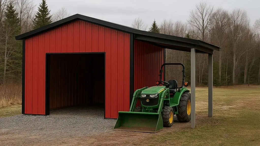 16' x 20' Shed with leanto steel building kit