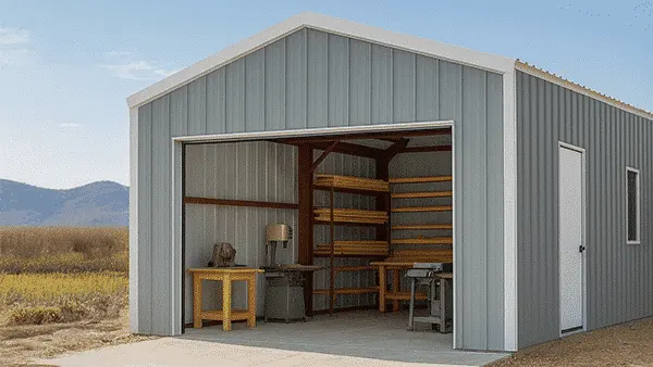 20' x 30' One-Car Garage / Workshop steel building kit