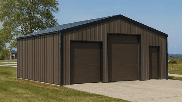30' x 30' Two-Car Garage steel building kit
