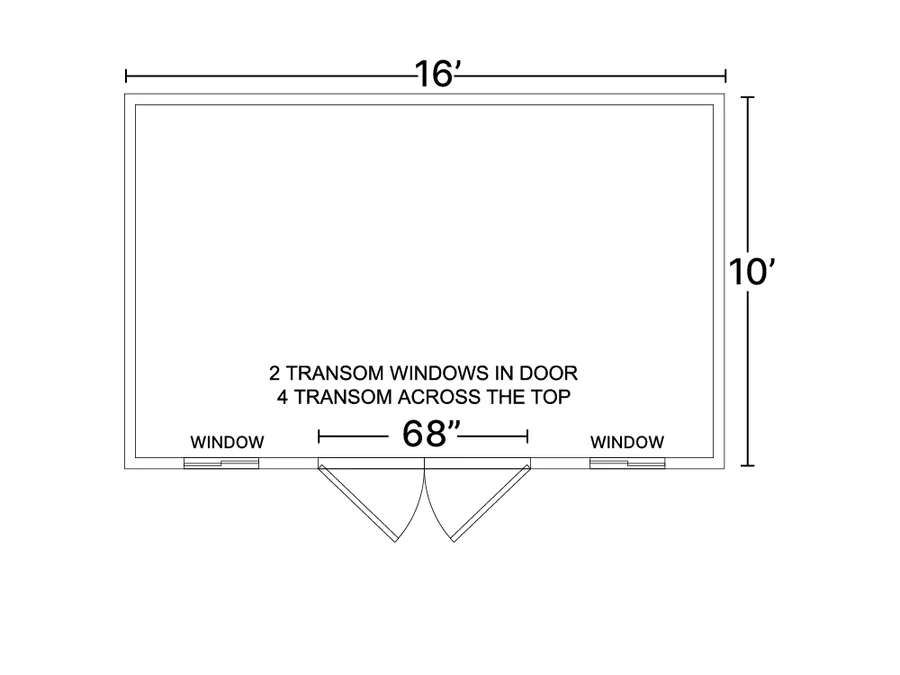 Floor plan 816 for the Cottage Shed Tall