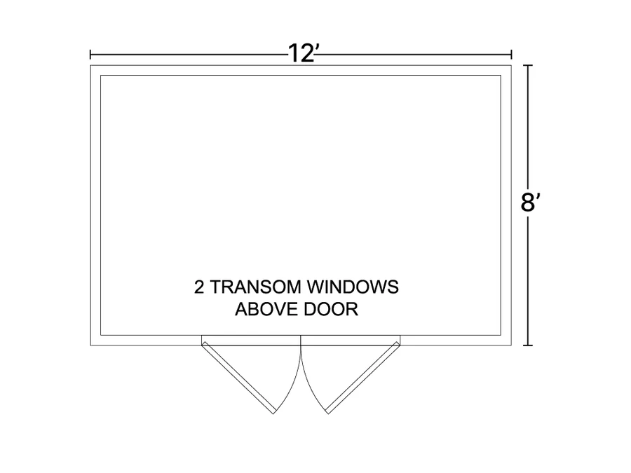 Floor plan 817 for the Slim Shed
