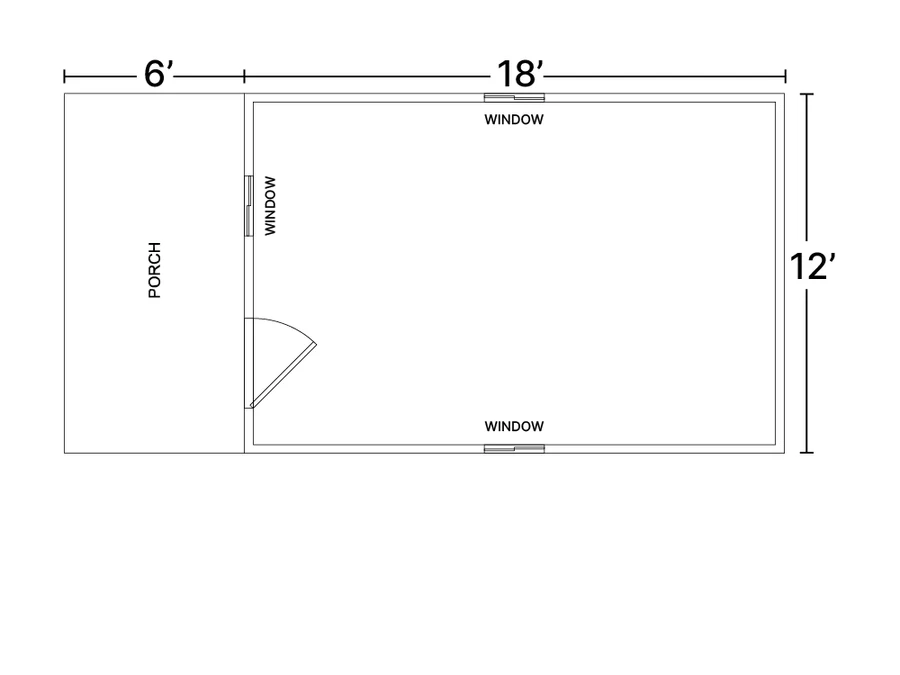 Floor plan 819 for the Barn Cabin